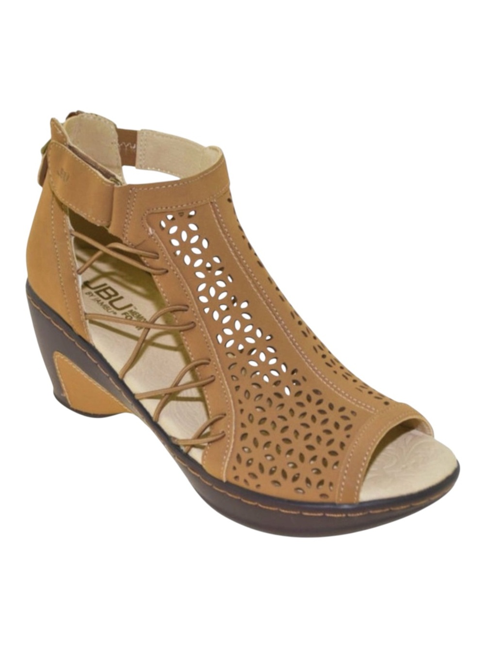 JBU By Jambu Nelly Bungee Perforated Detail Wedge Sandal Marigold Size 8 New